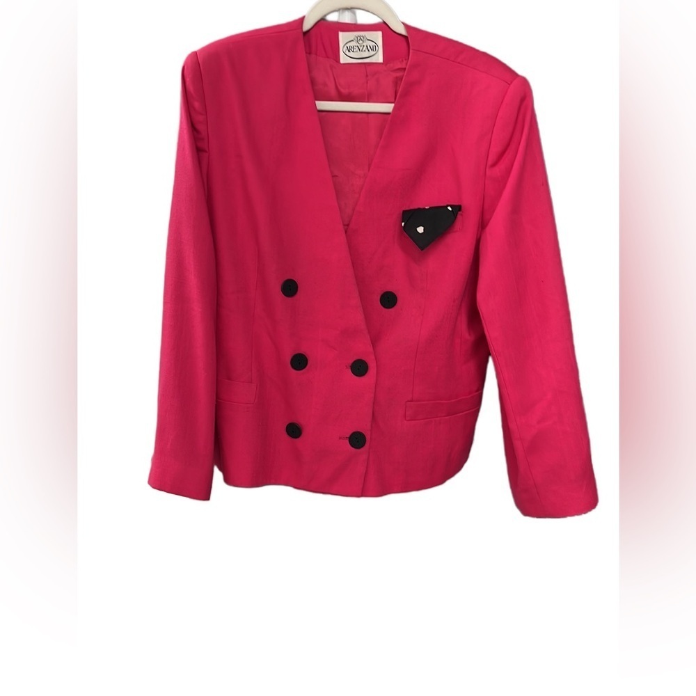 Vintage Pink Double-Breasted Women's Blazer Size 16